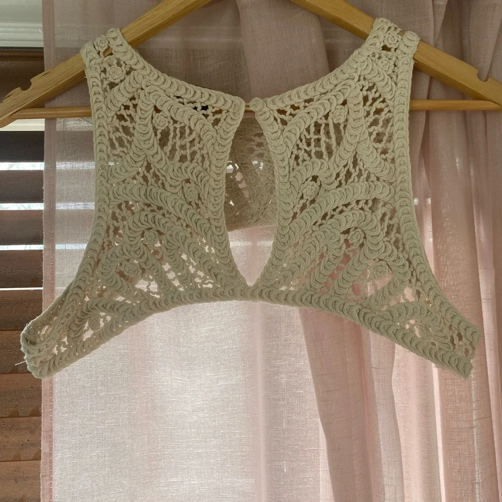 Crochet Cream Chest Piece - Picture 3 of 4